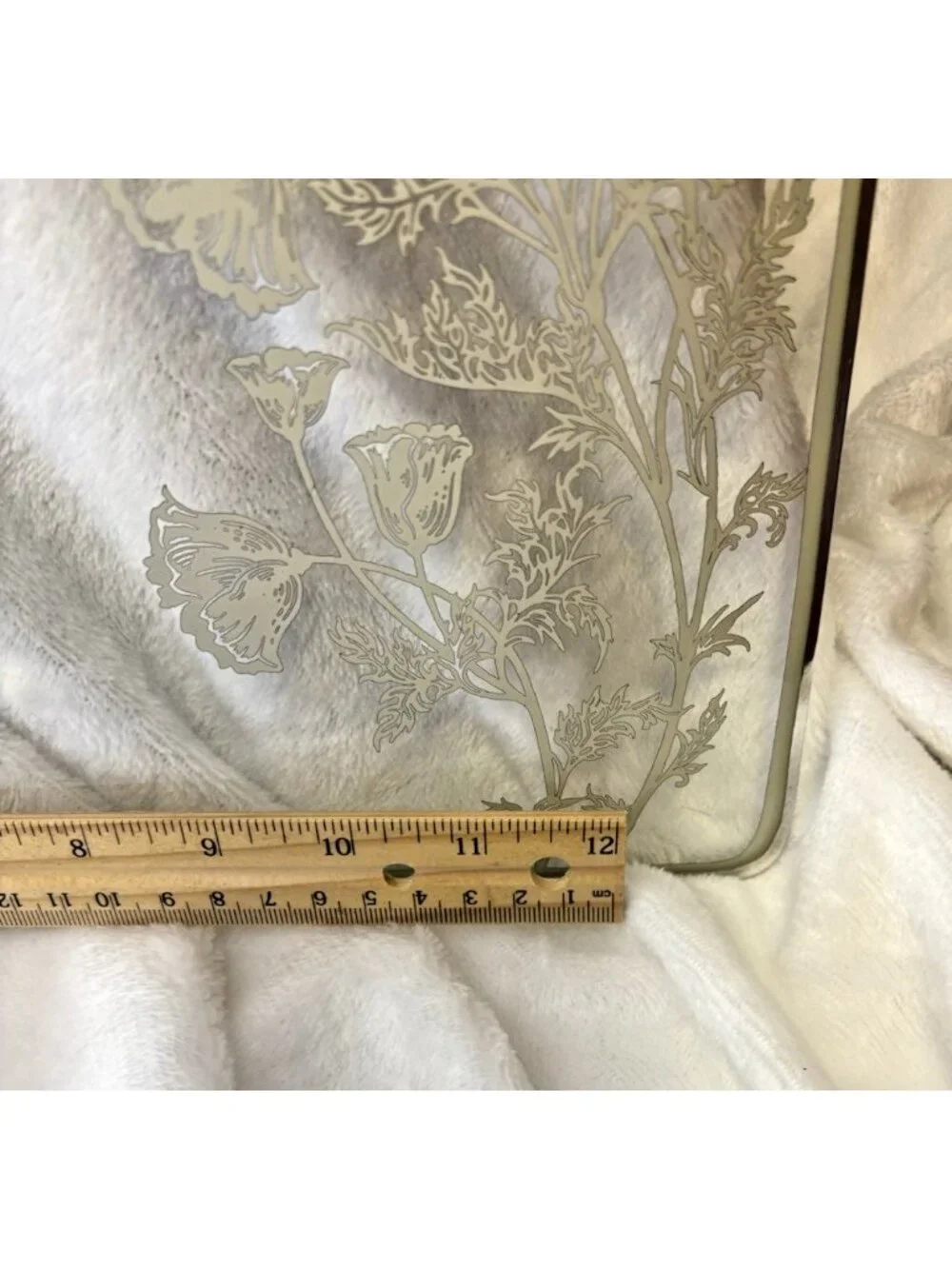VTG MCM 1950's Silver City Floral Poppy Glass Overlay Platter Horderves Tray